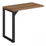 Mesa AUXILIAR SIMPLES PÉ QUADRO 0,90m NOGAL SEVILHA / PRETO – 24419 Kairós Office Linha 40 mm 5