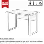 Mesa Escritório PÉ QUADRO 1,50×0,60m – C/ Gavetas – MARSALA/PRETO – 25473 Kairós Office Linha 30 mm 9