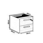 Mesa Escritório PÉ QUADRO 1,50×0,60m – C/ Gavetas – MARSALA/PRETO – 25473 Kairós Office Linha 30 mm 11