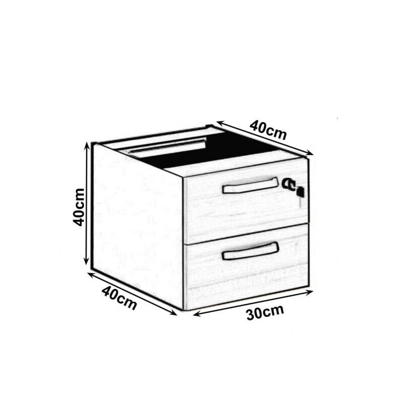 Mesa Escritório PÉ QUADRO 1,50×0,60m – C/ Gavetas – MARSALA/PRETO – 25473 Kairós Office Linha 30 mm 6