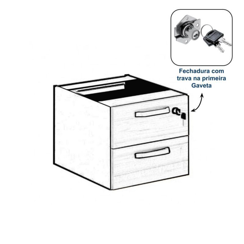 Mesa Escritório PÉ QUADRO 1,50×0,60m – C/ Gavetas – MARSALA/PRETO – 25473 Kairós Office Linha 30 mm 5