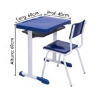 Kit Escolar Individual AZUL – (Mesa e Cadeira) – INFANTIL 03 a 06 Anos 41089 KAIRÓS OFFICE Infantil 9