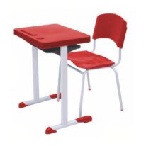 Kit Escolar Individual VERMELHO – (Mesa e Cadeira) – ADULTO – – COR VERMELHO – 40082 Kairós Office