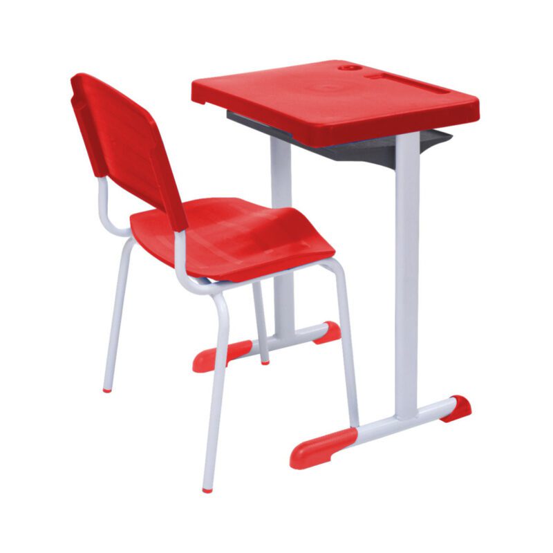 Kit Escolar Individual VERMELHO – (Mesa e Cadeira) – ADULTO – – COR VERMELHO – 40082 KAIRÓS OFFICE Adulto 3