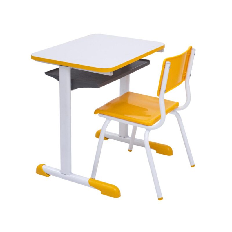 Kit Escolar Individual AMARELO – (Mesa e Cadeira) – INFANTIL – MDF – COR AMARELO – 40088 KAIRÓS OFFICE Infantil 3