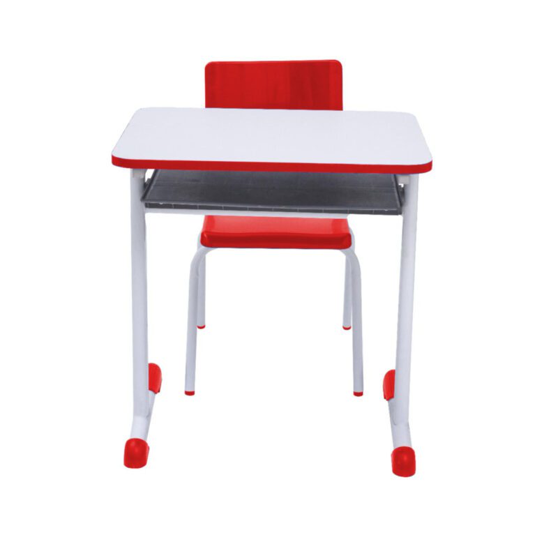 Kit Escolar Individual VERMELHO – (Mesa e Cadeira) – INFANTIL – MADEIRA – COR VERMELHO – 40086 KAIRÓS OFFICE Conjunto Escolar 4