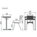 Kit Escolar Individual AZUL – (Mesa e Cadeira) – INFANTIL – MADEIRA – COR AZUL – 40085 KAIRÓS OFFICE Infantil 9