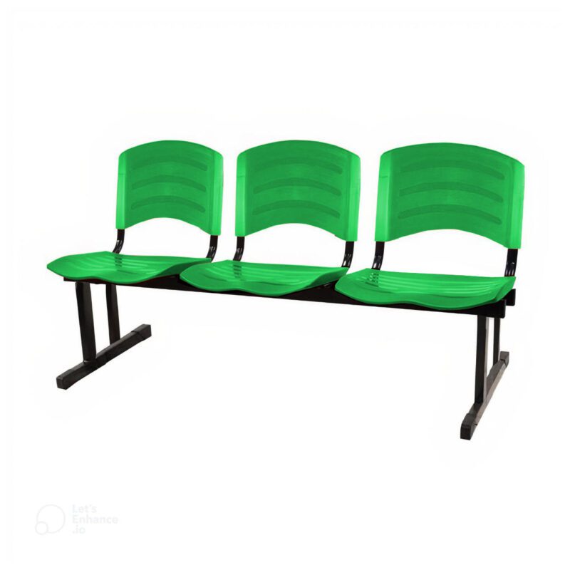 Kit 10 Cadeiras Longarinas PLÁSTICAS 03 Lugares – Cor Verde 33066 KAIRÓS OFFICE Longarinas 3