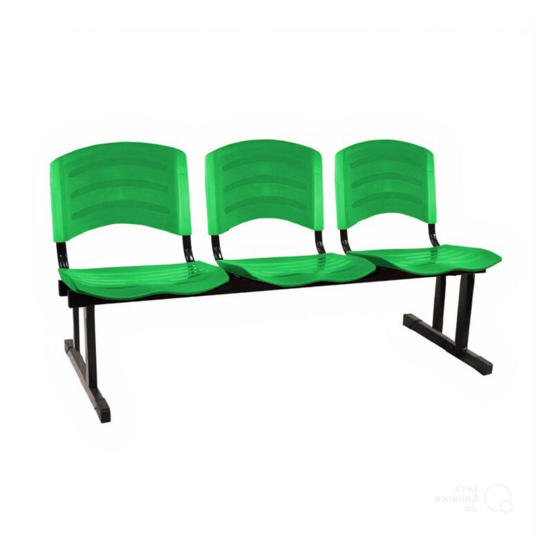 Kit 10 Cadeiras Longarinas PLÁSTICAS 03 Lugares – Cor Verde 33066 KAIRÓS OFFICE Longarinas 6
