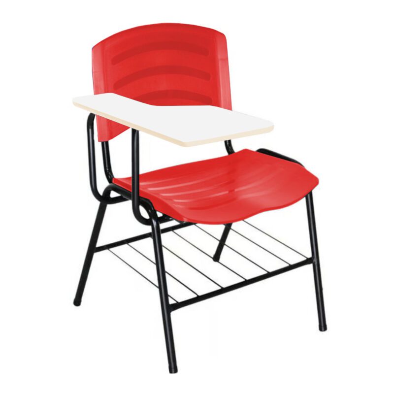 Cadeira Universitária Plástica com Prancheta MDF – COR VERMELHO 34017 Kairós Office Carteira Escolar 2