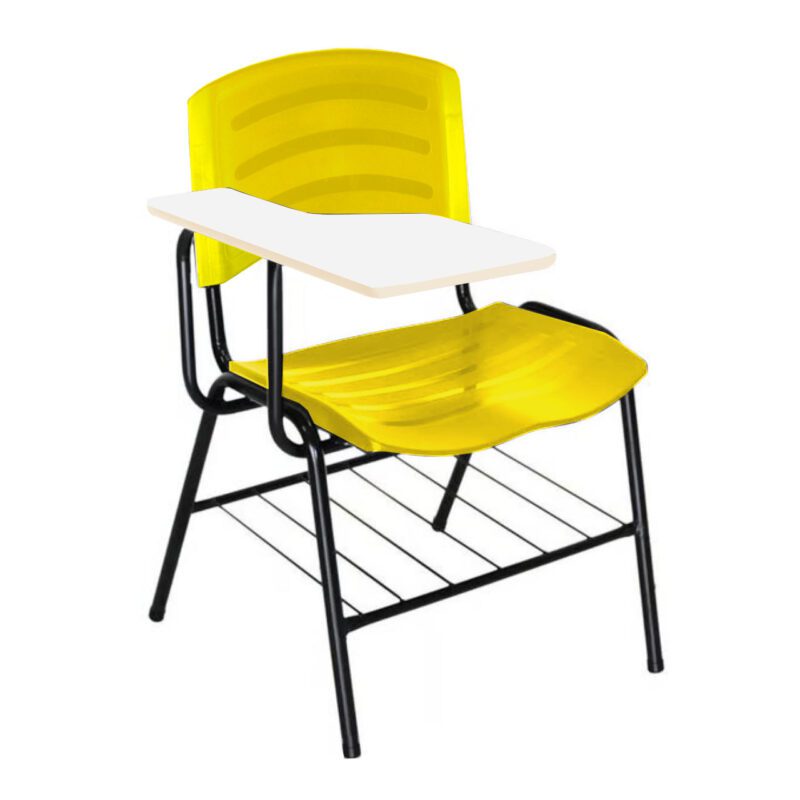 Cadeira Universitária Plástica com Prancheta MDF – COR AMARELO 34019 Kairós Office Carteira Escolar 2