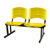 Cadeira Longarina PLÁSTICA 02 Lugares – Cor Amarelo 33030 KAIRÓS OFFICE Longarinas