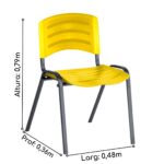Cadeira Fixa Plástica 04 pés Cor Amarelo (Polipropileno) 31209 KAIRÓS OFFICE Plástica 6