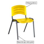 Cadeira Fixa Plástica 04 pés Cor Amarelo (Polipropileno) 31209 KAIRÓS OFFICE Plástica 7