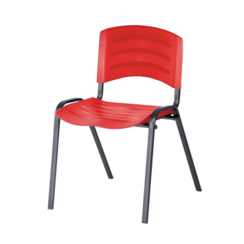 Cadeira Fixa Plástica 04 pés Cor Vermelho (Polipropileno) 31208 KAIRÓS OFFICE Plástica 5