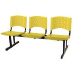 Cadeira Longarina PLÁSTICA 03 Lugares – Cor AMARELO 33094 Kairós Office Longarinas 7