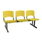 Cadeira Longarina PLÁSTICA 03 Lugares – Cor AMARELO 33094 Kairós Office Longarinas 9