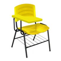 Cadeira Universitária Plástica com Prancheta PLÁSTICA – COR AMARELO 34025 KAIRÓS OFFICE Carteira Escolar