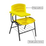 Cadeira Universitária Plástica com Prancheta PLÁSTICA – COR AMARELO 34025 Kairós Office Carteira Escolar 9