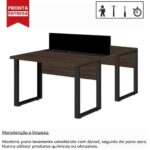 Estação de Trabalho Dupla 1,20×1,35m 02 Lugares c/ Gavetas c/ ponto de tomada PÉ QUADRO MARSALA/PRETO – 64001 Kairós Office Linha 30 mm 8