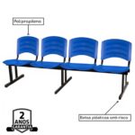 Cadeira Longarina PLASTICA 4 Lugares Cor Azul 33098 Kairós Office Longarinas 7