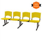 Cadeira Longarina PLÁSTICA 04 Lugares – Cor AMARELO – Realplast – 34070 Kairós Office Longarinas 7