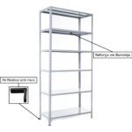 Estante de Aço com 06 Bandejas 30cm (#26/20) – 1,98×0,92×0,30m – SA – 11030 Kairós Office Estante de Aço 7