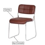 Cadeira Interlocutor Estofada Denver – Cor Café – PMD – 30407 KAIRÓS OFFICE Cadeiras Fixas 7