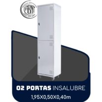 Roupeiro de Aço INSALUBRE c/ 02 Portas – 1,95×0,50×0,40m – CZ/CZ – SA – 14005 Kairós Office