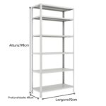 Estante de Aço com 06 Bandejas 40 cm (24/18) – 1,98×0,92×0,40m – SA – 16017 Kairós Office Estante de Aço 9
