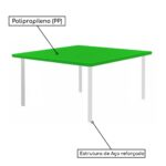 Conjunto Quadrado c/ 04 Cadeiras COR VERDE – TAMPO PLÁSTICO – 02 a 06 Anos – INFANTIL – 44003 Kairós Office Infantil 8