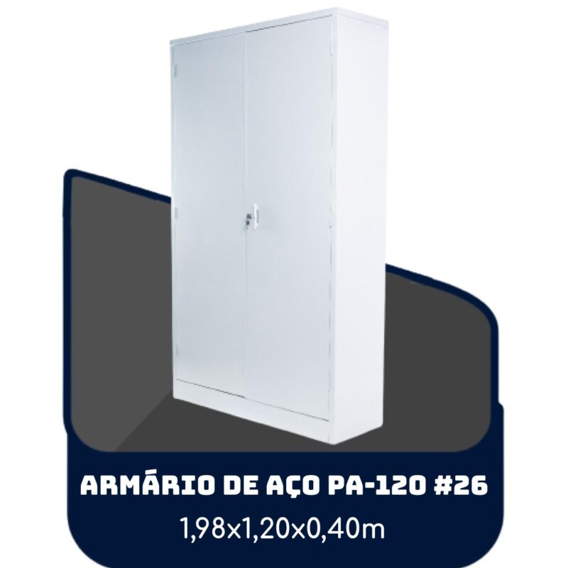 Armário de Aço PA 120 #26 – 1,98×1,20×0,40m – SA – 13121 Kairós Office Armário de Aço 2