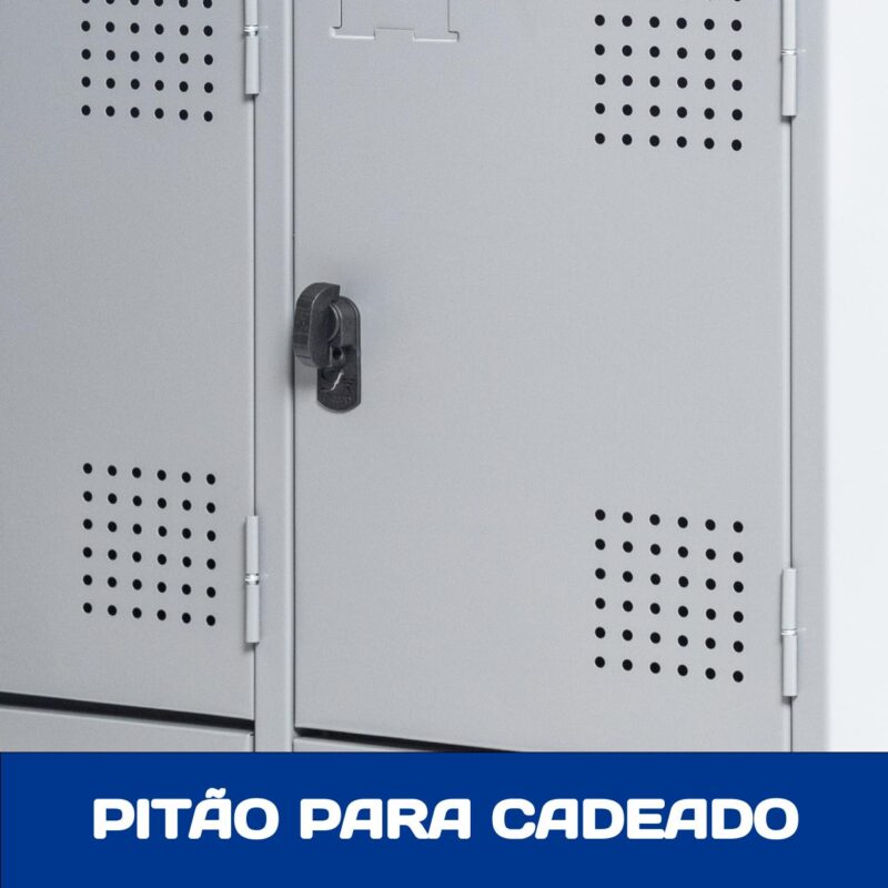 Armário Roupeiro de Aço c/ 06 Portas GRANDES – 1,95×0,92×0,40m – SA – CZ/CZ – 14009 KAIRÓS OFFICE Roupeiro de Aço 5