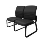 Sofanete para Escritório Estofada com 02 Lugares – LYON – Pés PRETO – 33120 Kairós Office Longarinas 6