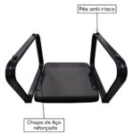 Sofanete para Escritório Estofada com 02 Lugares – LYON – Pés PRETO – 33120 Kairós Office Longarinas 9