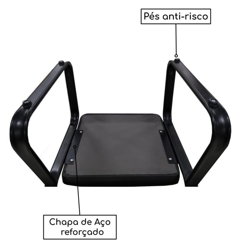 Sofanete para Escritório Estofada com 02 Lugares – LYON – Pés PRETO – 33120 Kairós Office Longarinas 5