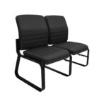 Sofanete para Escritório Estofada com 02 Lugares – LYON – Pés PRETO – 33120 Kairós Office Longarinas 8
