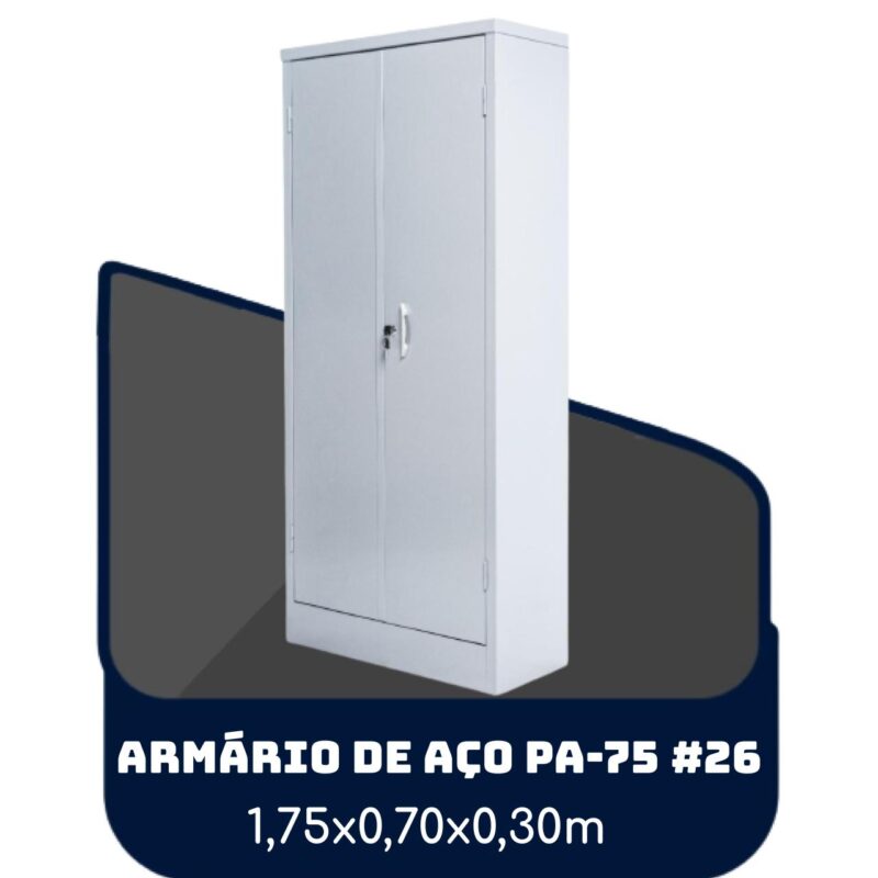 Armário de Aço PA 75 #26 – 1,75×0,70×0,30m – SA – 13119 Kairós Office Armário de Aço 2