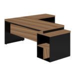 Mesa PEDESTAL com “L” – 1,92×1,60m NOGAL SEVILHA/PRETO – 21406 Kairós Office Linha 40 mm 9