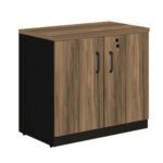 Armário Baixo com 02 Portas – 0,80×0,74×0,45 m NOGAL SEVILHA/PRETO – 21411 Kairós Office Linha 40 mm 6