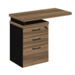 Mesa AUXILIAR c/ 03 Gavetas Pedestal NOGAL SEVILHA/PRETO – 21421 KAIRÓS OFFICE Linha 40 mm 6