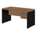 Mesa de Escritório 1,70×0,70m – 02 Gavetas NOGAL SEVILHA/PRETO – 21475 KAIRÓS OFFICE Linha 40 mm 8