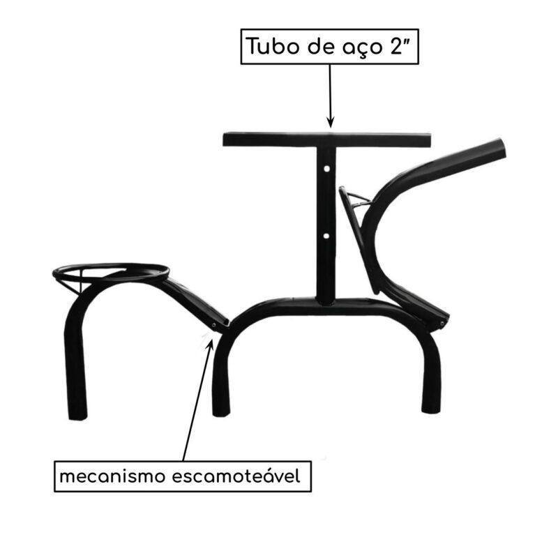 Mesa p/ Refeitório ESCAMOTEÁVEL 08 Lugares – MDP BRANCO DE 25 MM 50047 KAIRÓS OFFICE Escamoteável 3