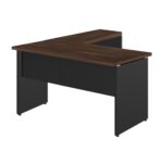 Mesa em L (Mesa 1,35m + Mesa Auxiliar) – C/ Gavetas MARSALA/PRETO – 25423 Kairós Office Linha 30 mm 9