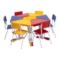 Conjunto HEXAGONAL Mesas e Cadeiras – 02 A 06 anos – INFANTIL 41098 KAIRÓS OFFICE Infantil