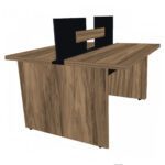 Mesa Componível INICIAL – S/ Gavetas – 1,20×1,20m NOGAL SEVILHA/PRETO – 21480 Kairós Office Linha 40 mm 4