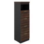 Arquivo 04 Gavetas Pasta Suspensa – 1,60×0,46×0,45m MARSALA / PRETO – 51013 KAIRÓS OFFICE Linha 30 mm 5