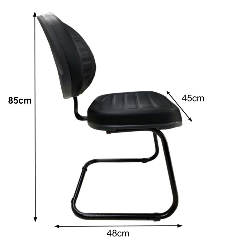 Cadeira Executiva Costurada Base em “S” PRETA – Cor Preta 31014 KAIRÓS OFFICE Cadeiras Fixas 4