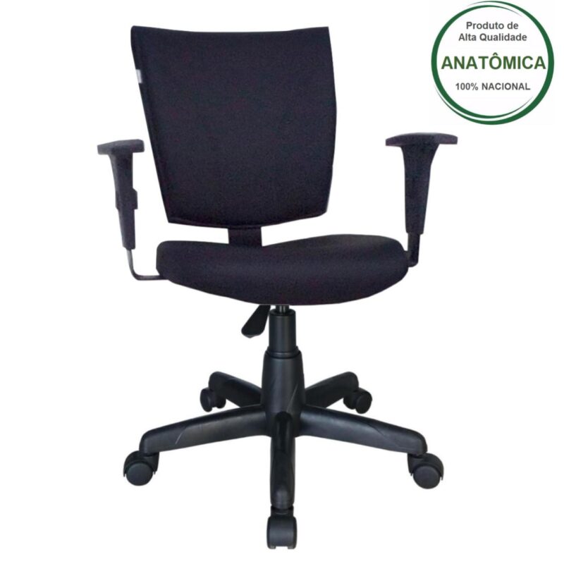 Cadeira B-ONE Giratória com Braços Reguláveis – Cor Preta 31009 KAIRÓS OFFICE Executiva 2