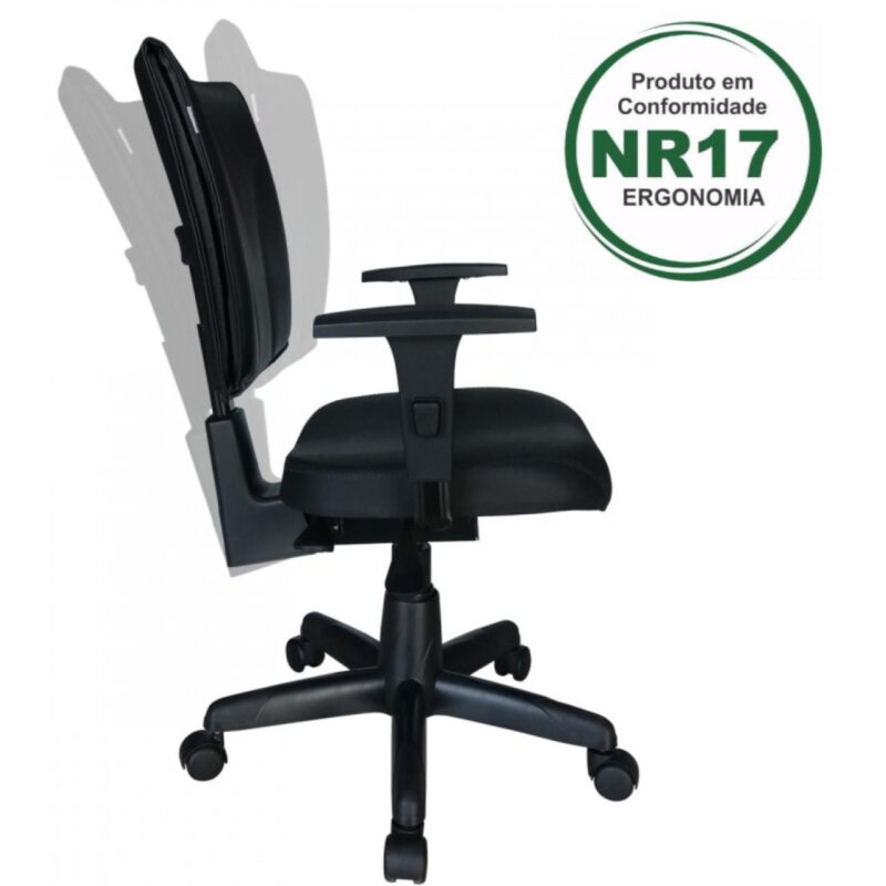 Cadeira B-ONE Back System com Braços Reguláveis – Cor Preta 31010 KAIRÓS OFFICE Executiva 2